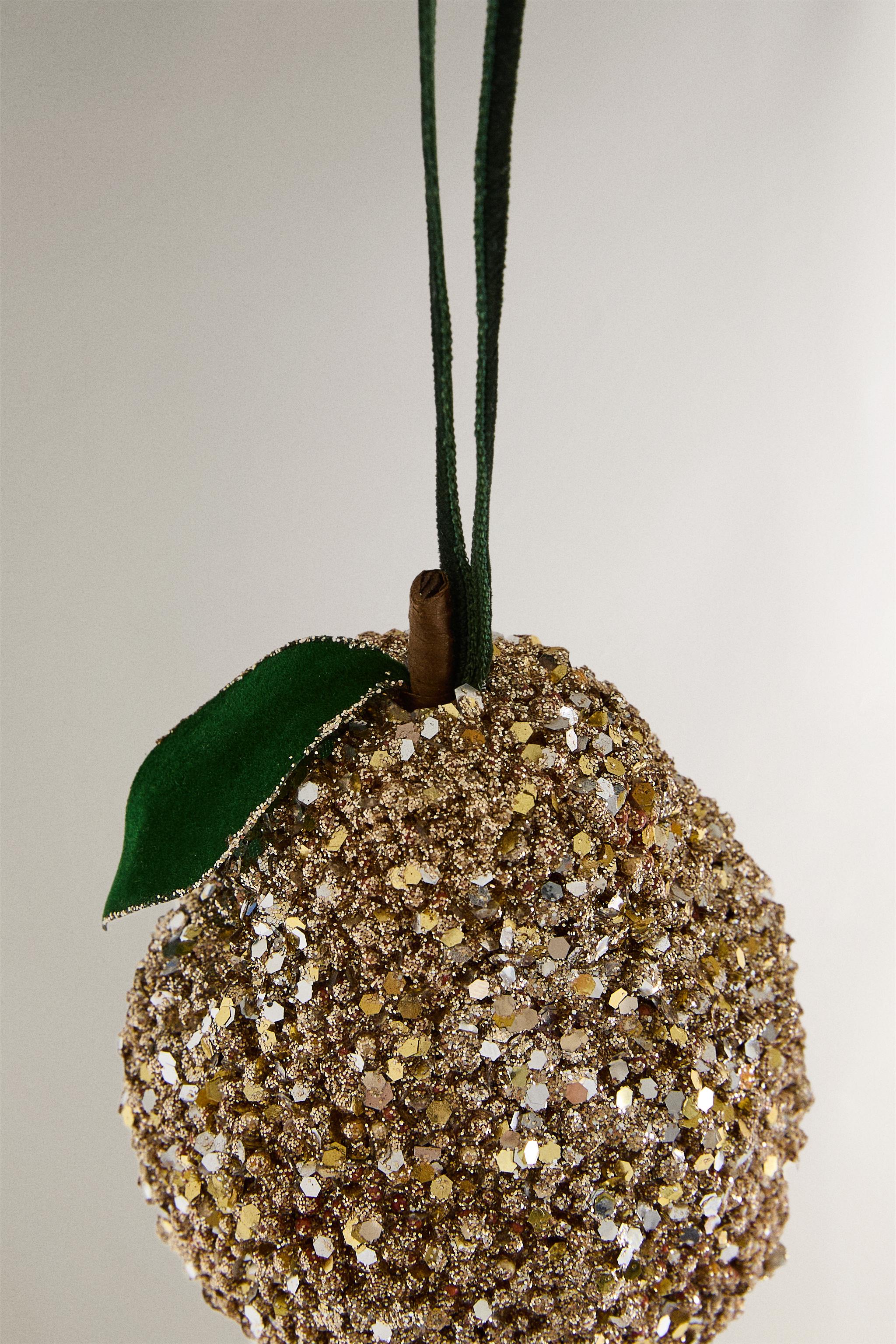 GLITTERY PEAR CHRISTMAS TREE ORNAMENT